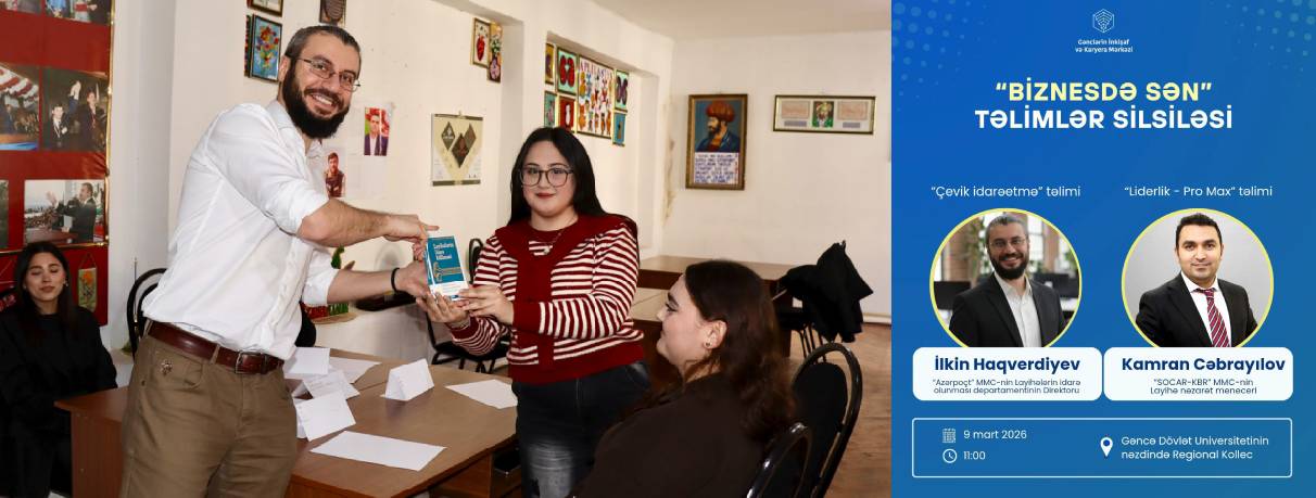 Baku PMC Officially Launches "GƏNC DOSTUM" Social Project in Ganja City with a Deep Dive into Modern Agile Management Baku PMC Officially Launches "GƏNC DOSTUM" Social Project in Ganja City with a Deep Dive into Modern Agile Management